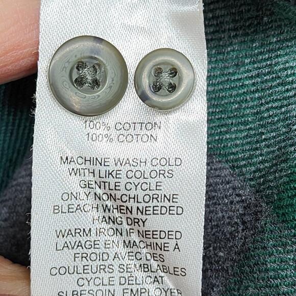 UNTUCKit Flannel Shirt Mens XL Green Blue Plaid Button-Up Cotton Outdoor Hunting - Picture 12 of 12